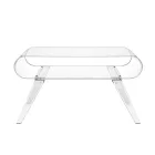Salontafel in transparant plexiglas of met designhout - gips Viadurini