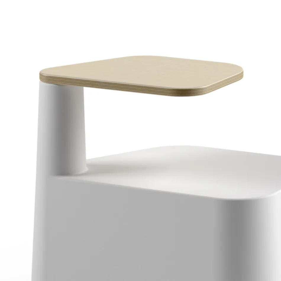 Salontafel in polyethyleen en berkenhout Made in Italy - Clio Viadurini