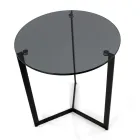 Glazen salontafel met stalen onderstel Made in Italy - Aspira Viadurini