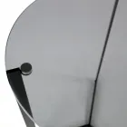 Glazen salontafel met stalen onderstel Made in Italy - Aspira Viadurini