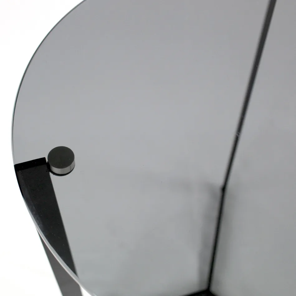 Glazen salontafel met stalen onderstel Made in Italy - Aspira Viadurini