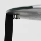 Glazen salontafel met stalen onderstel Made in Italy - Aspira Viadurini