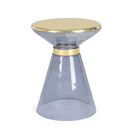 Salontafel in glas en elegant messing verzilverd staal - Torige Viadurini