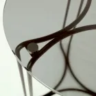 Glazen salontafel en onderstel met 3 halve manen Made in Italy - Arepa Viadurini