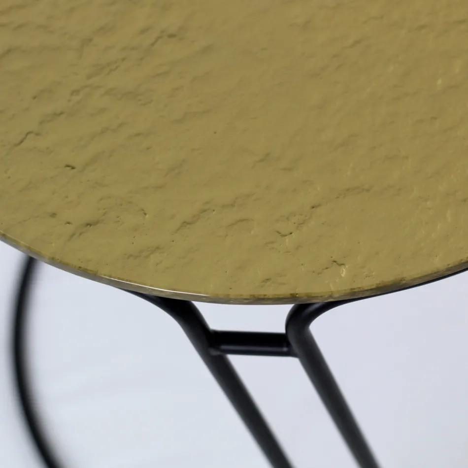 Glazen salontafel en rond onderstel Made in Italy - Tullia Viadurini