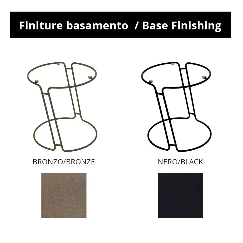 Glazen salontafel en rond onderstel Made in Italy - Tullia Viadurini