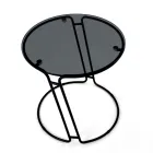 Glazen salontafel en rond onderstel Made in Italy - Tullia Viadurini