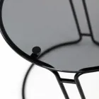 Glazen salontafel en rond onderstel Made in Italy - Tullia Viadurini