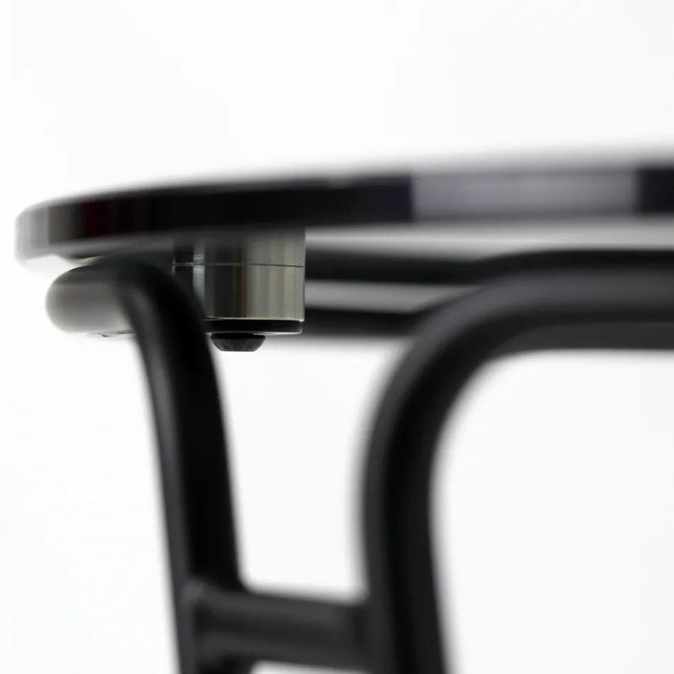 Glazen salontafel en rond onderstel Made in Italy - Tullia Viadurini