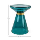 Salontafel in glas en decor in vermessingd staal - Gabrio Viadurini