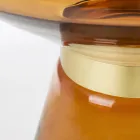 Salontafel in glas en decor in vermessingd staal - Gabrio Viadurini