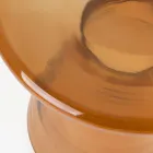 Salontafel in glas en decor in vermessingd staal - Gabrio Viadurini