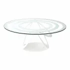 Salontafel in glas en wit ijzer of leisteen Made in Italy - Olfeo Viadurini