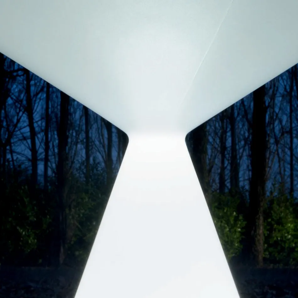 Heldere salontafel met witte polyethyleen bekleding - Acute Viadurini