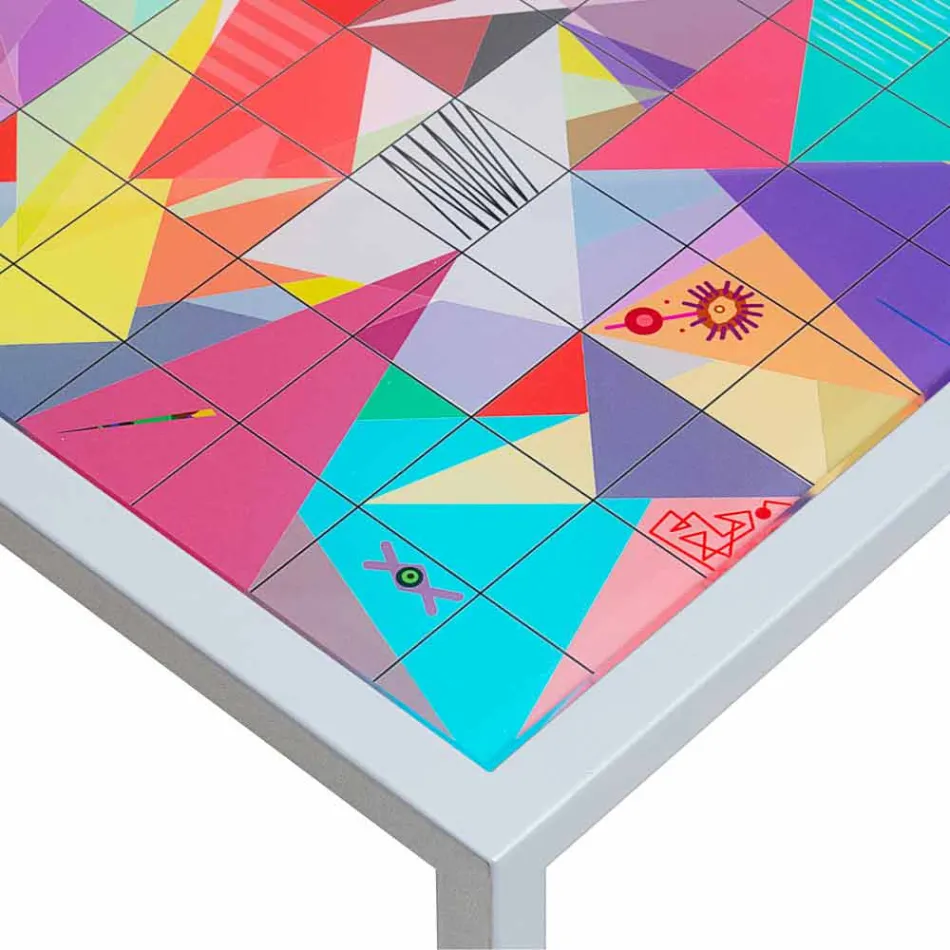 Moderne koffie metaal 50x50cm woonkamer Nina, gemaakt in Italië Viadurini