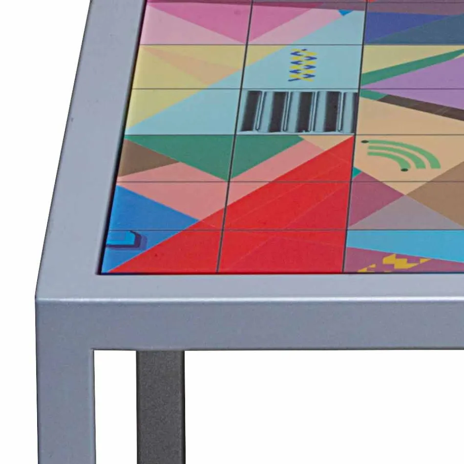 Moderne koffie metaal 50x50cm woonkamer Nina, gemaakt in Italië Viadurini