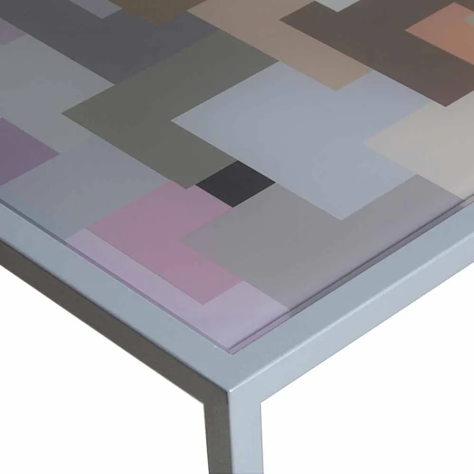 Moderne koffie metaal 50x50cm woonkamer Nina, gemaakt in Italië Viadurini