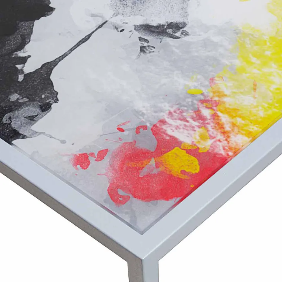 Moderne koffie metaal 50x50cm woonkamer Nina, gemaakt in Italië Viadurini