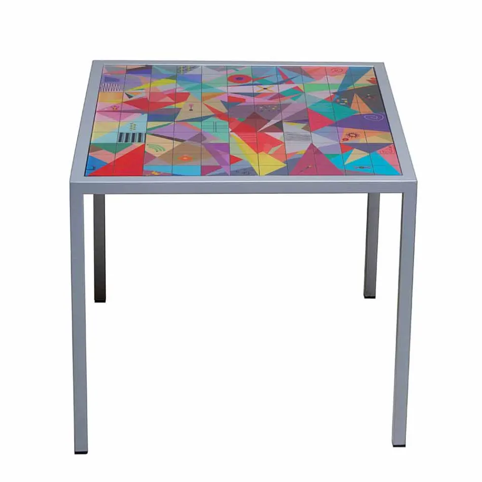 Moderne koffie metaal 50x50cm woonkamer Nina, gemaakt in Italië Viadurini