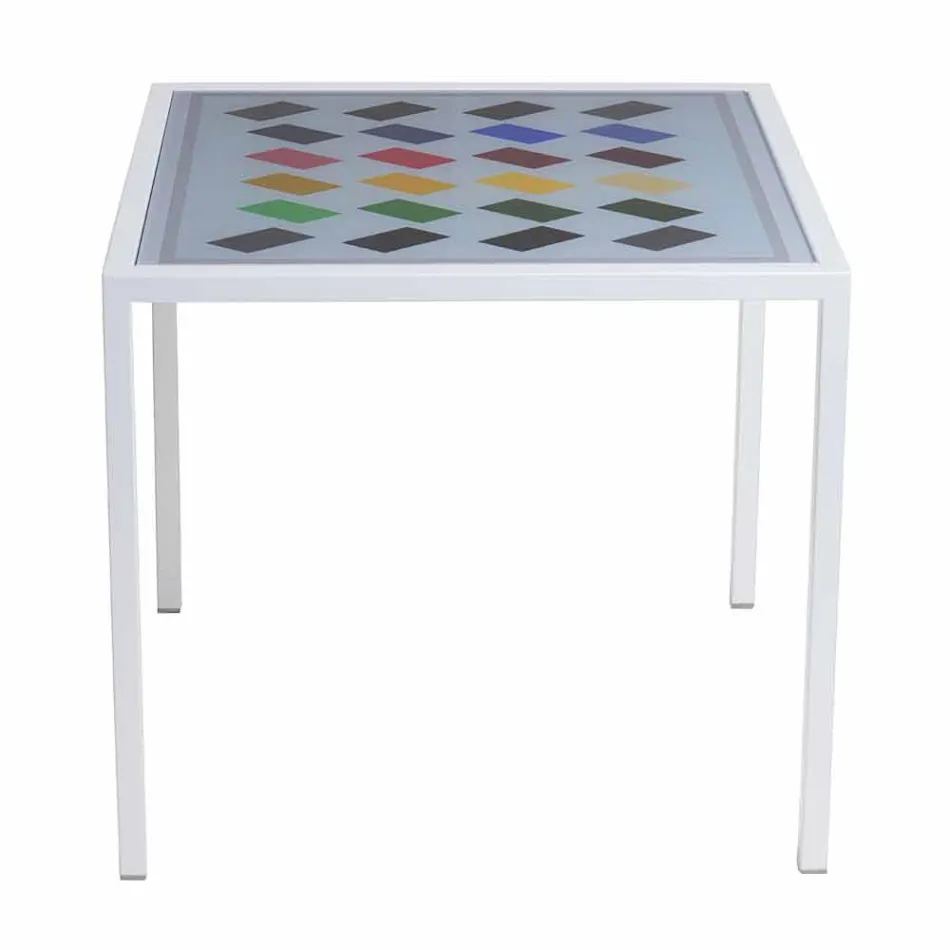 Moderne koffie metaal 50x50cm woonkamer Nina, gemaakt in Italië Viadurini