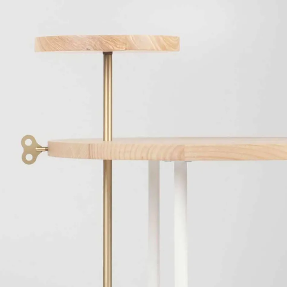 Moderne salontafel met rond essenblad gemaakt in Italië - Velino Viadurini