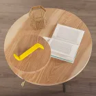 Moderne salontafel met rond essenblad gemaakt in Italië - Velino Viadurini