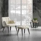 Moderne salontafel in gres en beukenhout Made in Italy - Titanic Viadurini