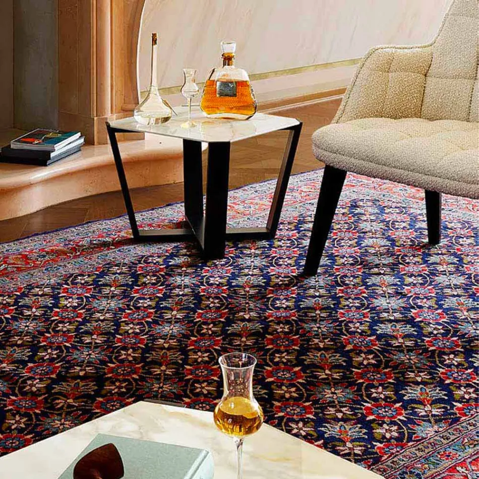 Moderne salontafel in gres en beukenhout Made in Italy - Titanic Viadurini