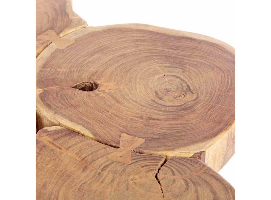 Homemotion moderne salontafel in hout en geverfd staal - Severo Viadurini