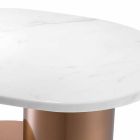 Moderne salontafel in wit marmer met onderstel van messing - Cosenza Viadurini