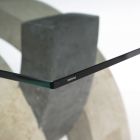Moderne salontafel van steen en glas - Austin Viadurini