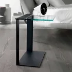 Moderne salontafel van metaal en gerookt of helder glas gemaakt in Italië - Teilor Viadurini