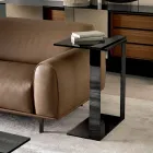 Moderne salontafel van metaal en gerookt of helder glas gemaakt in Italië - Teilor Viadurini