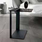 Moderne salontafel van metaal en gerookt of helder glas gemaakt in Italië - Teilor Viadurini