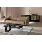 Moderne salontafel met gerookt glazen blad en metalen onderstel gemaakt in Italië - Scoby Viadurini