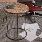 Moderne ronde salontafel van hoogwaardig metaal en marmer - Raphael Viadurini