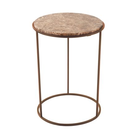 Moderne ronde salontafel van hoogwaardig metaal en marmer - Raphael Viadurini