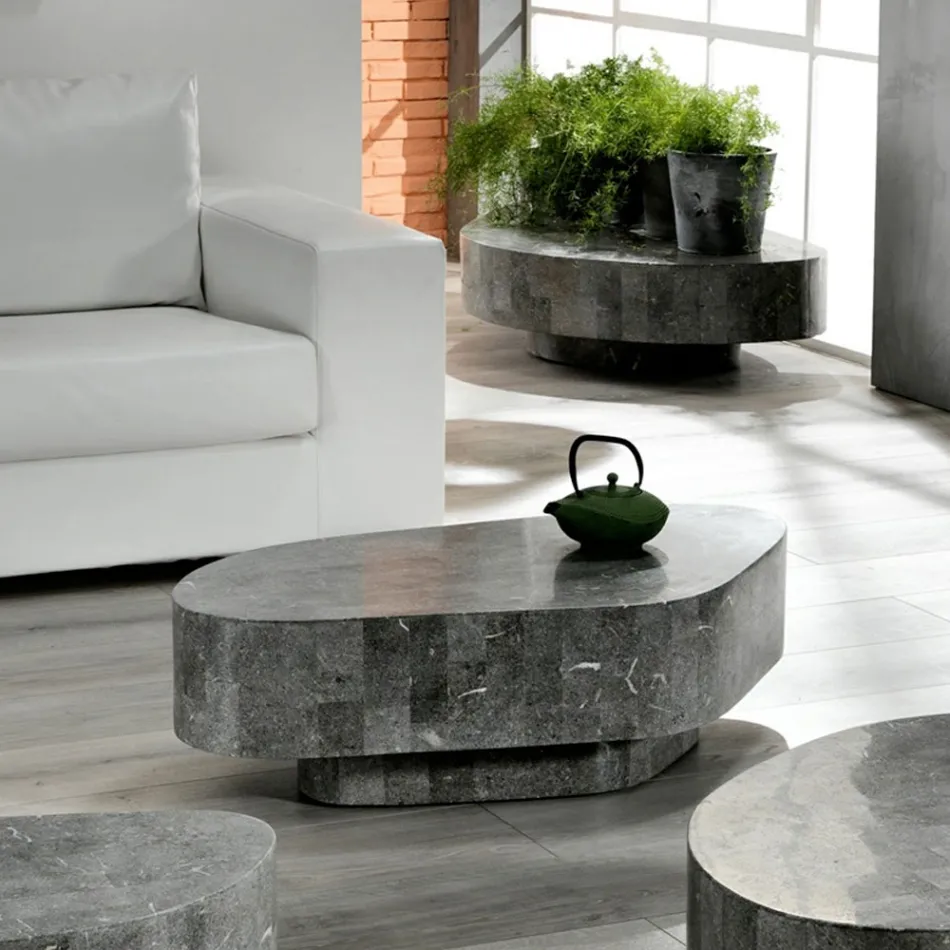 Moderne salontafel in de vorm van fossiele steen - Bowie Viadurini