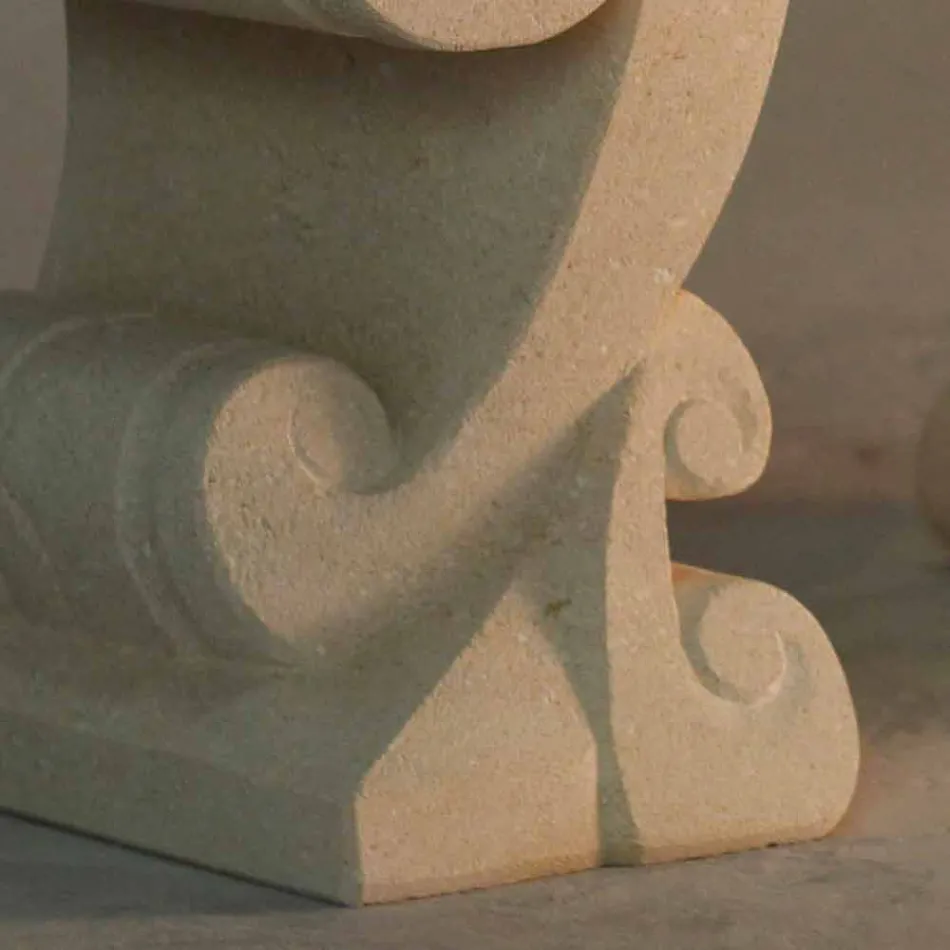 Ovale salontafel in steen en kristalontwerp Aracne-S Viadurini