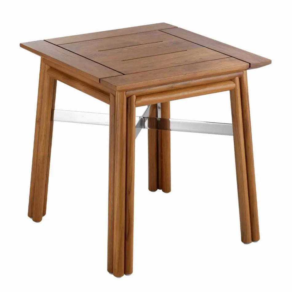 Salontafel voor buiten in natuurlijk of zwart hout, 2 maten - Suzana Viadurini