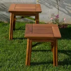 Salontafel voor buiten in natuurlijk of zwart hout, 2 maten - Suzana Viadurini