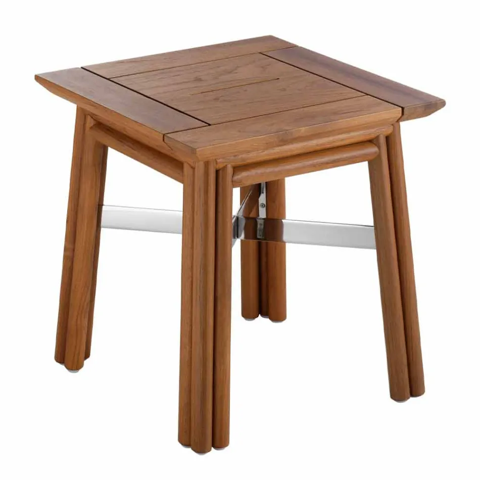 Salontafel voor buiten in natuurlijk of zwart hout, 2 maten - Suzana Viadurini