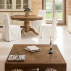 Vierkante salontafel van gerecycled tropisch hout - Slide Viadurini