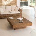 Vierkante salontafel van gerecycled tropisch hout - Slide