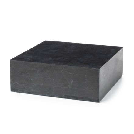 Vierkante salontafel in zwarte fossiele steen - Florida Viadurini