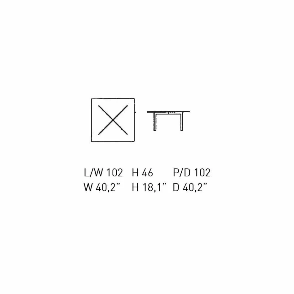 Vierkante salontafel van gehard glas gemaakt in Italië - Madrid Viadurini