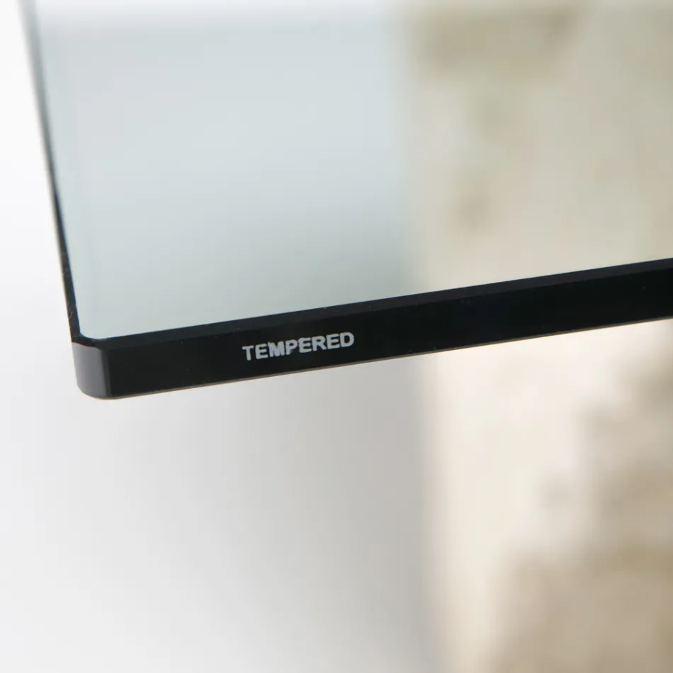 Rechthoekige salontafel met onderstel van witte fossiele steen - Gardenia Viadurini