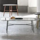 Rechthoekige salontafel met marmeren blad Made in Italy - Makino Viadurini