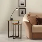 Ronde salontafel met kristallen blad Made in Italy - Indio Viadurini