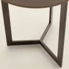 Ronde salontafel met kristallen blad Made in Italy - Indio Viadurini